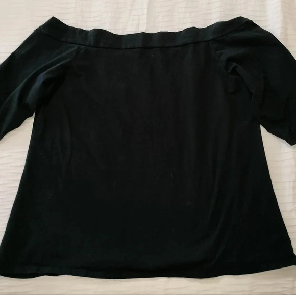 COPY - Torrid Size 4 Off the Shoulder 3/4 Sleeves Black Top - Picture 2 of 5